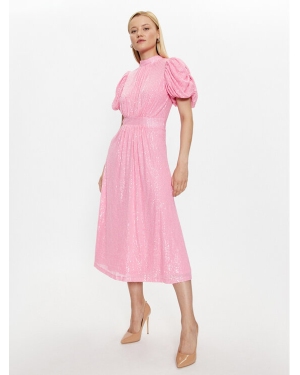 ROTATE Sukienka koktajlowa Sequins Puff Sleeve 100058224 Różowy Regular Fit