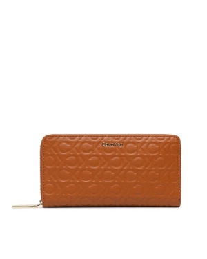Calvin Klein Duży Portfel Damski Ck Must Z/A Wallet Lg Embossed K60K610253 Brązowy