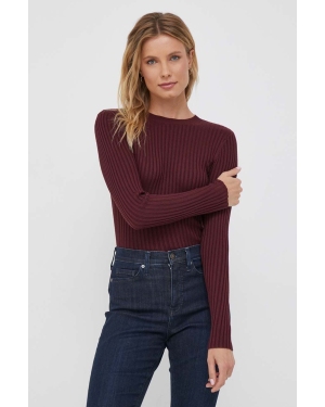 Lauren Ralph Lauren sweter z domieszką jedwabiu kolor bordowy lekki
