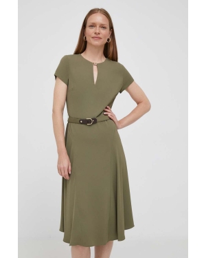 Lauren Ralph Lauren sukienka kolor zielony mini rozkloszowana