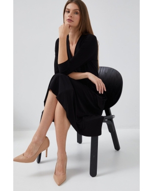Lauren Ralph Lauren sukienka kolor czarny midi prosta