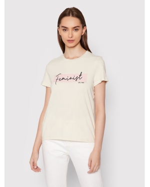 Vero Moda T-Shirt Feminist 10262918 Beżowy Regular Fit