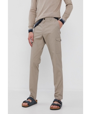 Sisley Spodnie męskie kolor beżowy proste