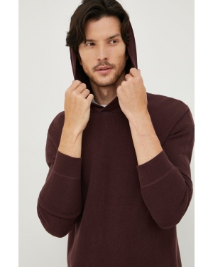 Sisley sweter bawełniany męska kolor bordowy