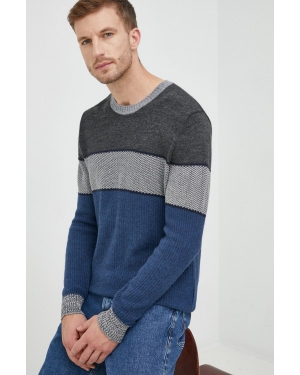 Sisley sweter z domieszką wełny męski lekki