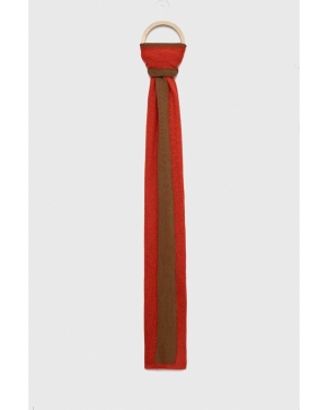 Sisley szalik z domieszką wełny kolor czerwony wzorzysty