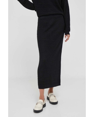 Sisley spódnica kolor czarny midi prosta