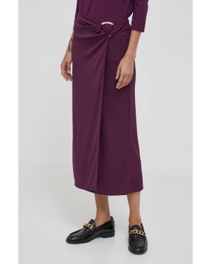 Sisley spódnica kolor fioletowy midi prosta