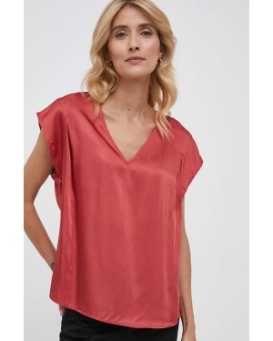 Sisley bluzka damska kolor czerwony gładka