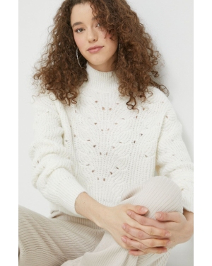 Superdry sweter damski kolor biały z półgolfem