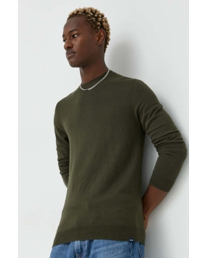 Superdry sweter z domieszką kaszmiru męski kolor zielony lekki