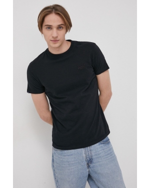 Superdry T-shirt bawełniany kolor czarny gładki