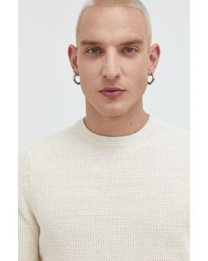 Superdry sweter bawełniany męski kolor beżowy