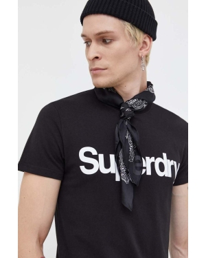 Superdry t-shirt bawełniany kolor czarny z nadrukiem