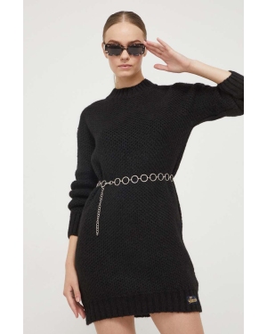 Superdry sukienka kolor czarny mini prosta