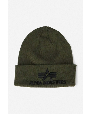 Alpha Industries czapka 3D Beanie kolor zielony 168910.257