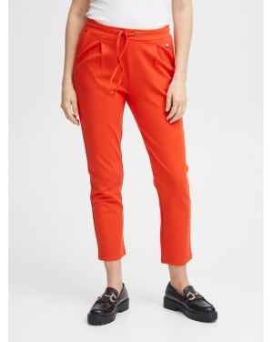Fransa Spodnie materiałowe 20605622 Czerwony Regular Fit