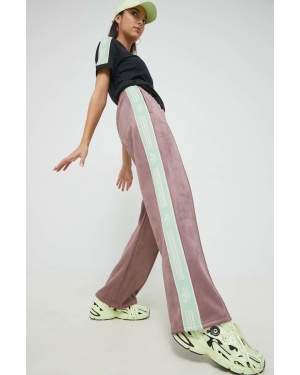 adidas Originals spodnie dresowe damskie kolor fioletowy z aplikacją