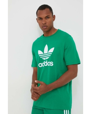 adidas Originals t-shirt bawełniany kolor zielony z nadrukiem