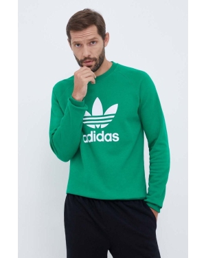 adidas Originals bluza bawełniana męska kolor zielony z nadrukiem