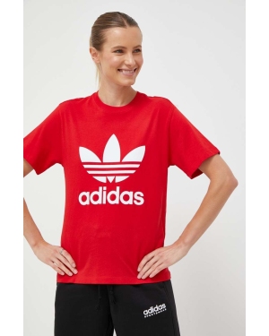 adidas Originals t-shirt bawełniany kolor czerwony