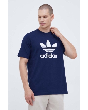 adidas Originals t-shirt bawełniany kolor granatowy z nadrukiem