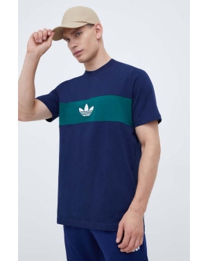 adidas Originals t-shirt bawełniany kolor granatowy z aplikacją