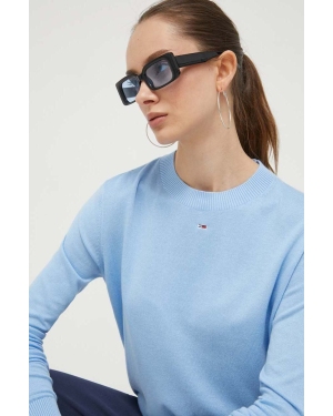 Tommy Jeans sweter damski kolor niebieski lekki