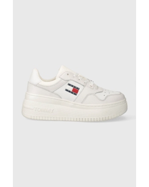 Tommy Jeans sneakersy TJW RETRO BASKET FLATFORM kolor biały EN0EN02536