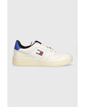 Tommy Jeans sneakersy skórzane TJM BASKET COLOR kolor biały EM0EM01255