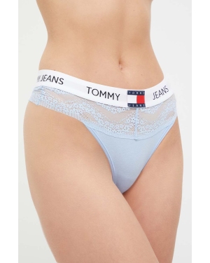 Tommy Jeans stringi kolor niebieski