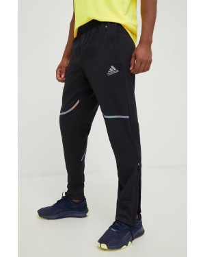 adidas Performance spodnie do biegania Saturday męskie kolor czarny z nadrukiem