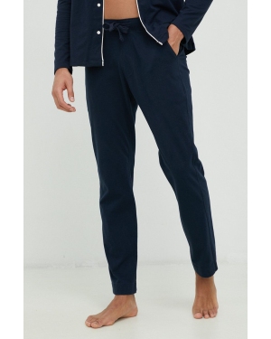Abercrombie & Fitch spodnie piżamowe bawełniane kolor granatowy gładka