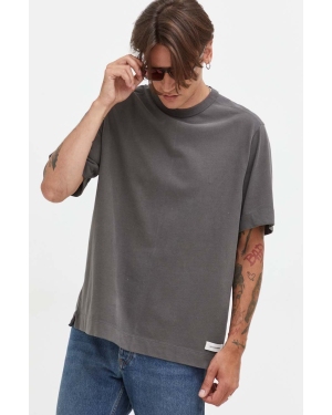 Abercrombie & Fitch t-shirt bawełniany kolor szary gładki
