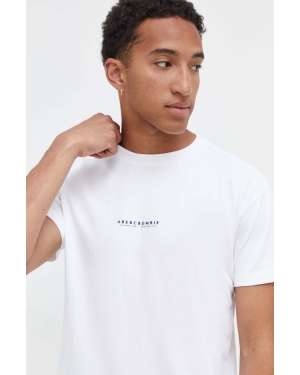 Abercrombie & Fitch t-shirt bawełniany 3-pack kolor biały z nadrukiem