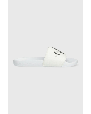 Calvin Klein Jeans klapki SLIDE MONOGRAM CO męskie kolor biały