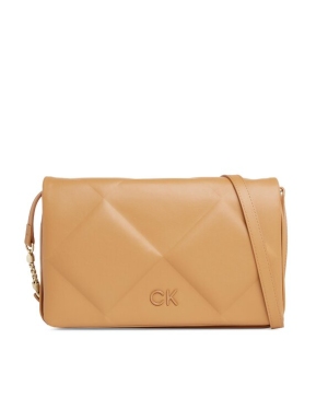 Calvin Klein Torebka Re-Lock Quilt Shoulder Bag K60K611021 Brązowy