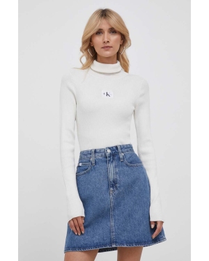 Calvin Klein Jeans sweter damski kolor beżowy z golfem