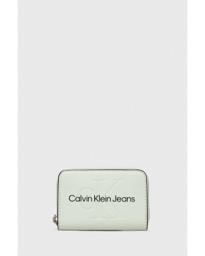 Calvin Klein Jeans portfel damski kolor zielony