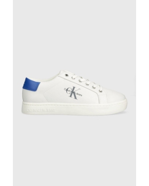 Calvin Klein Jeans sneakersy skórzane CLASSIC CUPSOLE LACEUP LOW LTH kolor biały YM0YM00491
