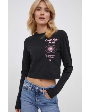 Calvin Klein Jeans longsleeve damski kolor czarny