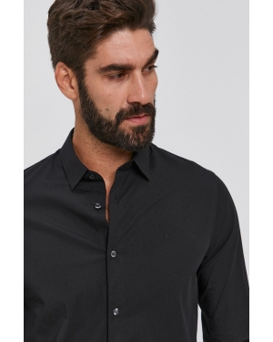 Calvin Klein Jeans Koszula J30J319065.4890 męska kolor czarny slim z kołnierzykiem klasycznym