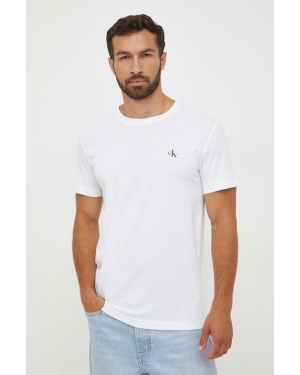 Calvin Klein Jeans t-shirt bawełniany 2-pack kolor biały gładki