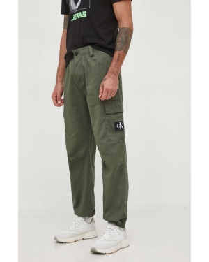 Calvin Klein Jeans spodnie męskie kolor zielony w fasonie cargo