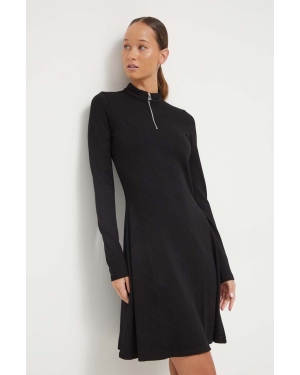 HUGO sukienka kolor czarny mini rozkloszowana