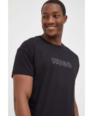 HUGO t-shirt lounge kolor czarny z nadrukiem