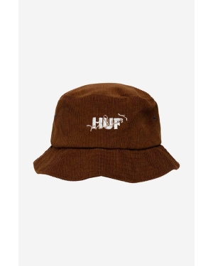 HUF kapelusz bawełniany Get Up With It Cord kolor brązowy bawełniany