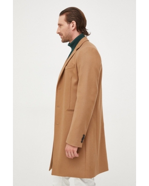 PS Paul Smith płaszcz wełniany kolor brązowy przejściowy
