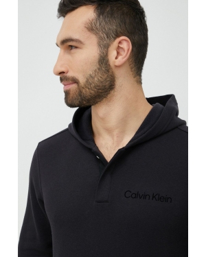 Calvin Klein Performance bluza treningowa męska kolor czarny z kapturem gładka