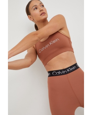 Calvin Klein Performance biustonosz sportowy CK Essentials kolor brązowy